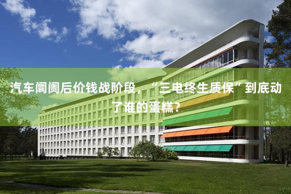 汽车阛阓后价钱战阶段，“三电终生质保”到底动了谁的蛋糕？