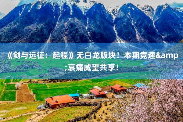 《剑与远征：起程》无白龙版块！本期竞速&哀痛威望共享！