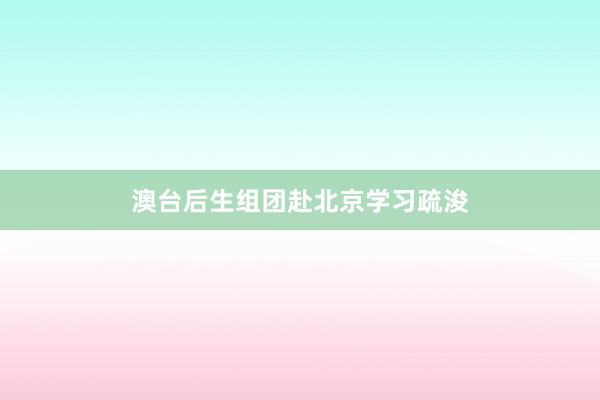 澳台后生组团赴北京学习疏浚