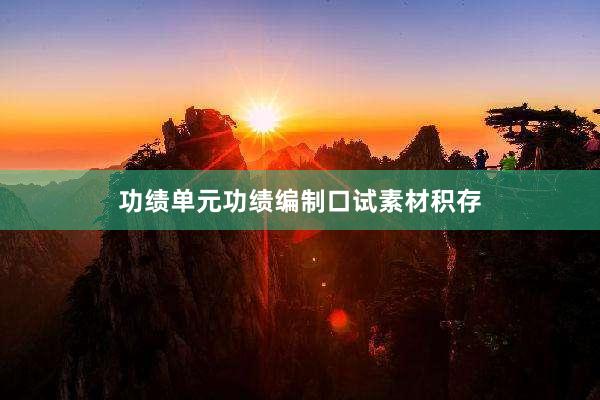 功绩单元功绩编制口试素材积存
