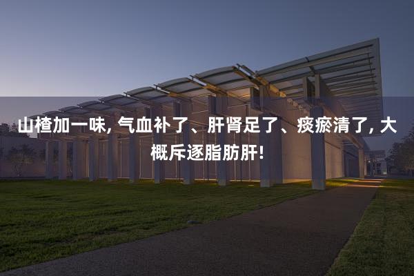 山楂加一味, 气血补了、肝肾足了、痰瘀清了, 大概斥逐脂肪肝!