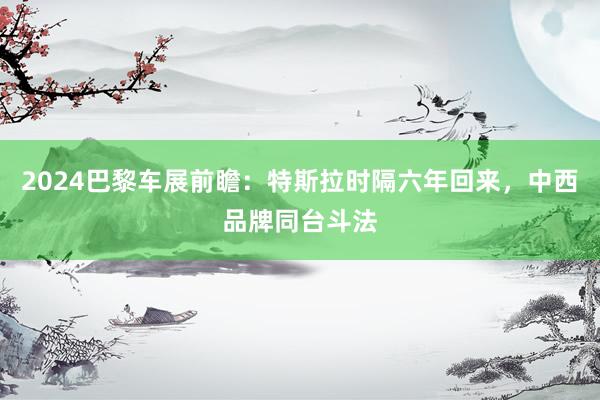 2024巴黎车展前瞻：特斯拉时隔六年回来，中西品牌同台斗法